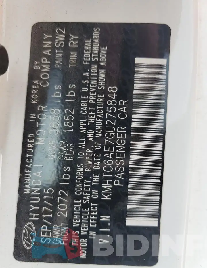 KMHTC6AE7GU275848 Photo# 14