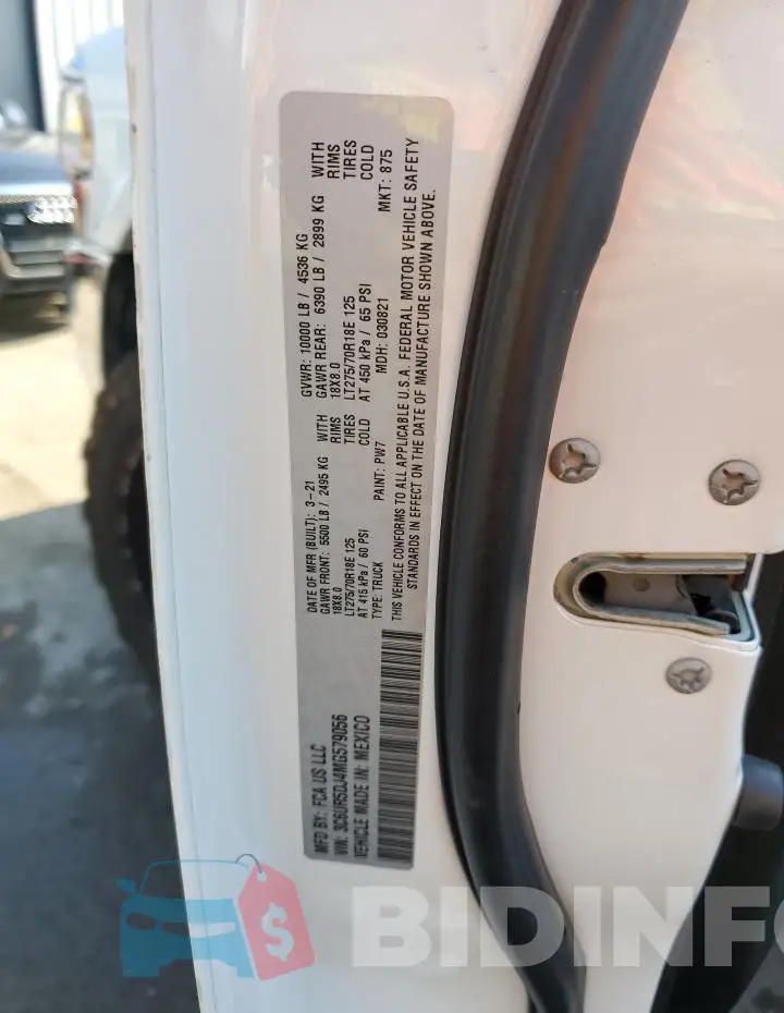 3C6UR5DJ4MG579056 Photo# 12