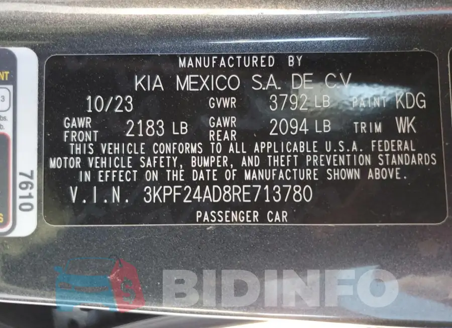 3KPF24AD8RE713780 Photo# 13