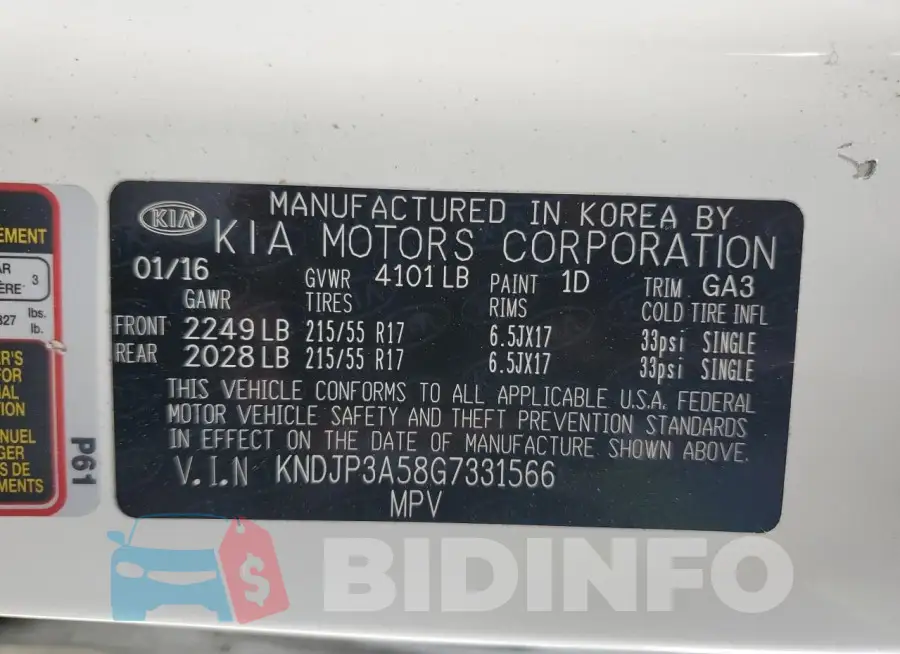 KNDJP3A58G7331566 Photo# 13