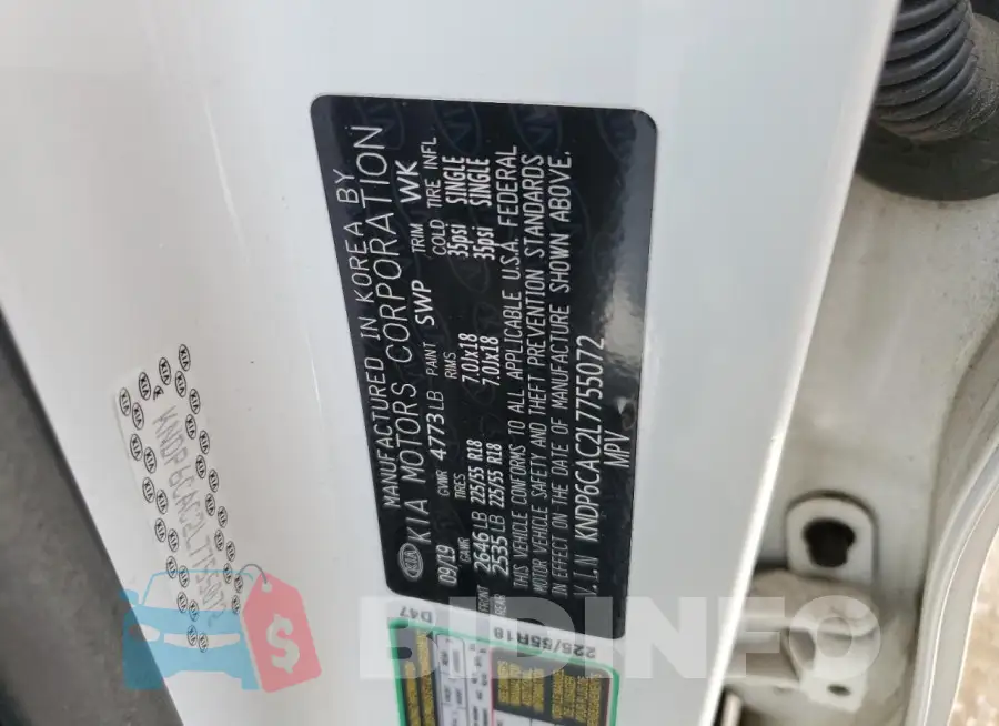 KNDP6CAC2L7755072 Photo# 13