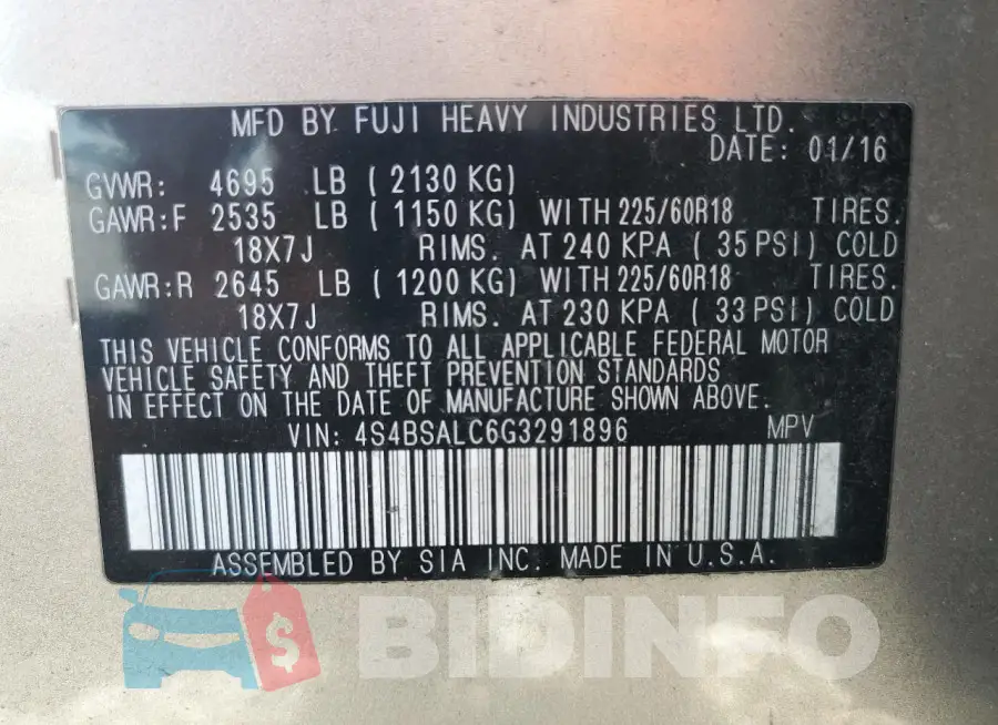 4S4BSALC6G3291896 Photo# 14