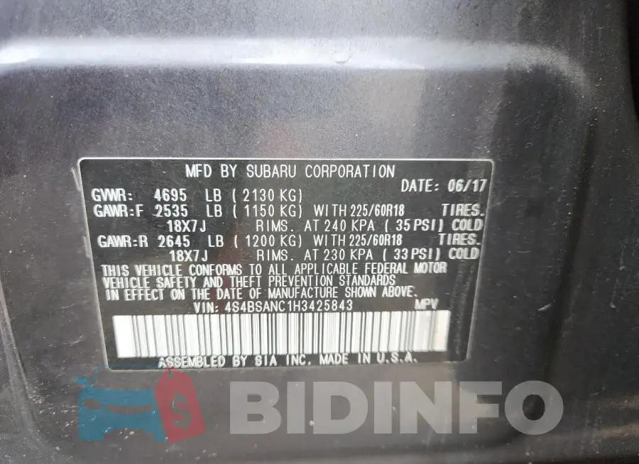 4S4BSANC1H3425843 Photo# 13