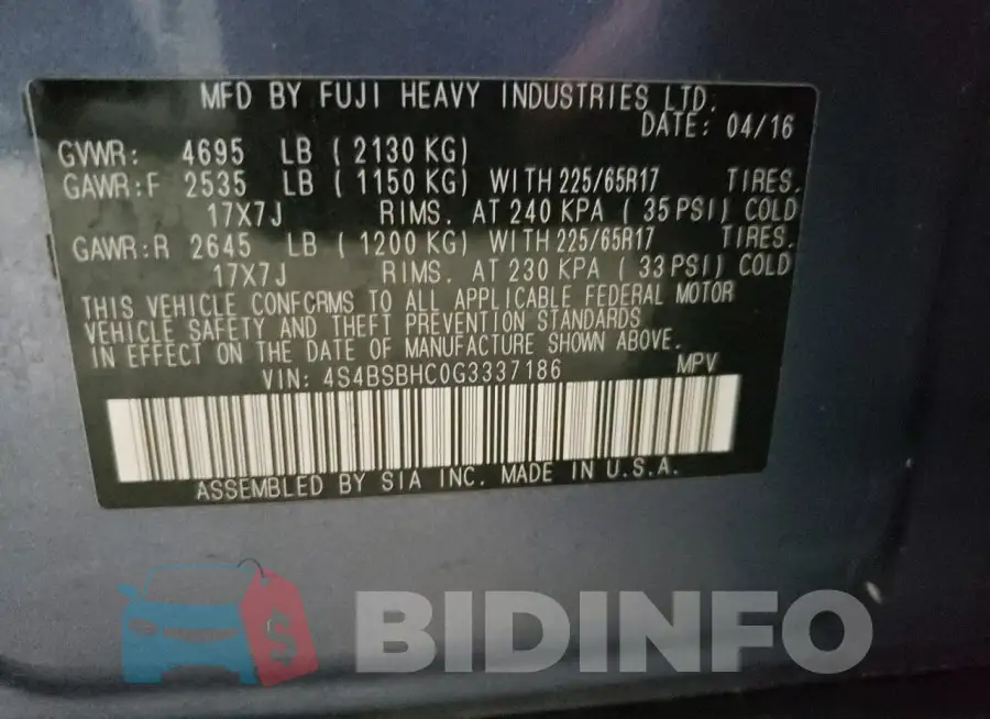 4S4BSBHC0G3337186 Photo# 13