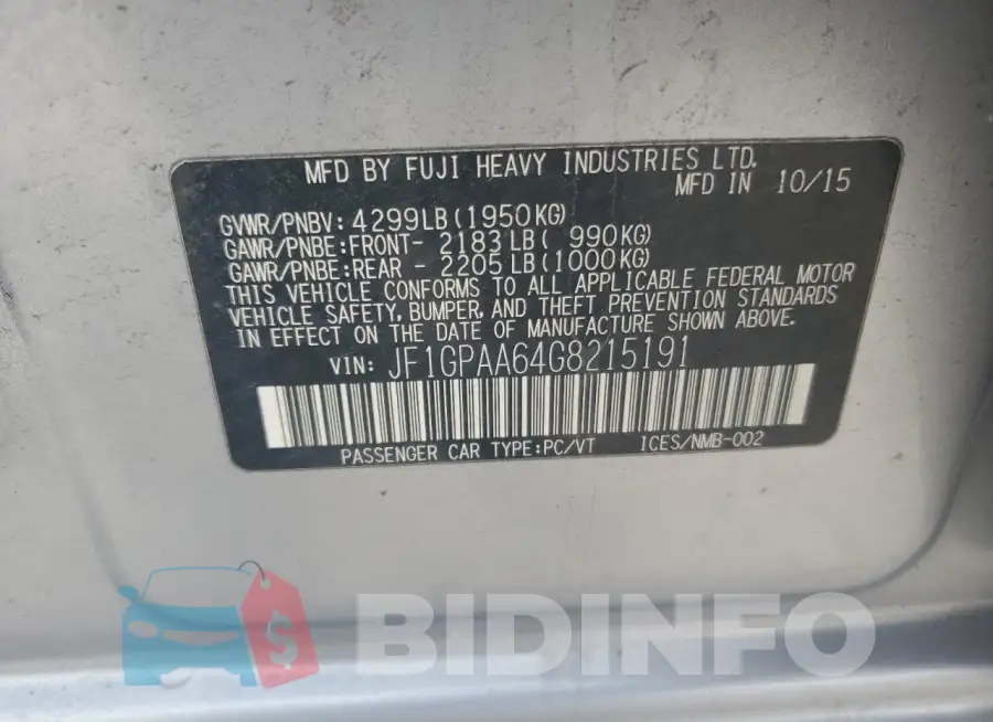 JF1GPAA64G8215191 Photo# 13