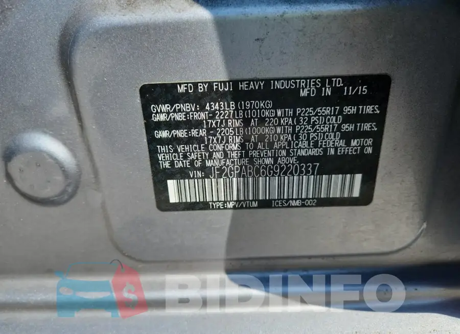 JF2GPABC6G9220337 Photo# 12