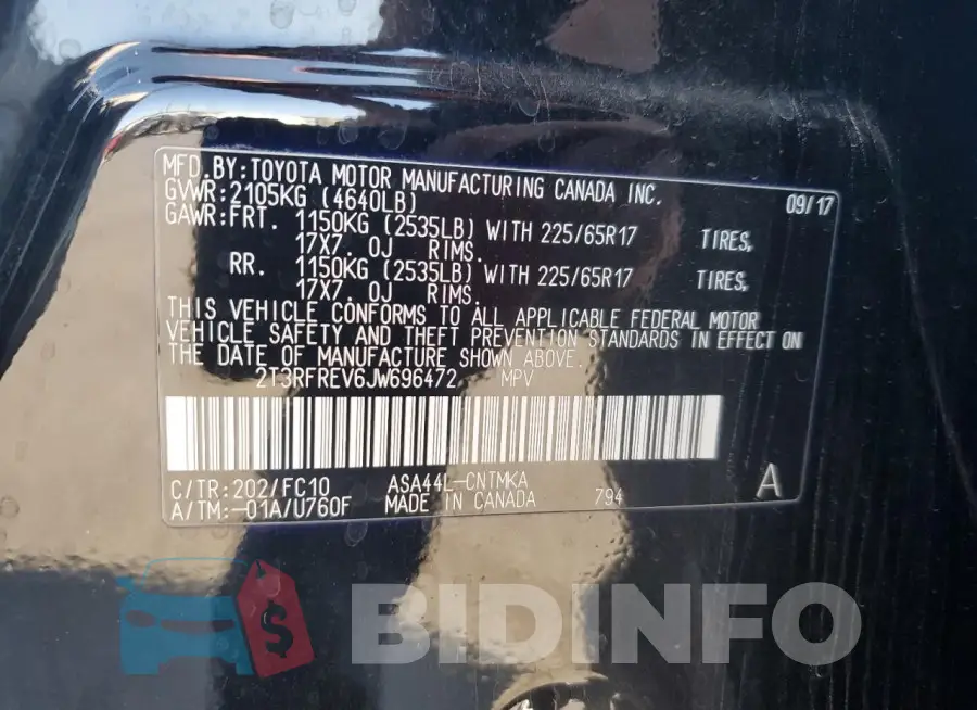 2T3RFREV6JW696472 Photo# 13