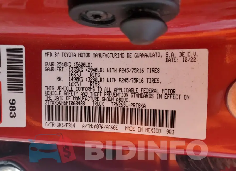 3TYAX5GN6PT068488 Photo# 13
