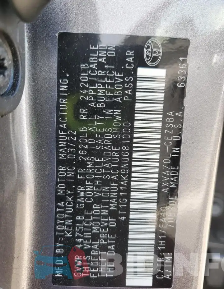 4T1G11AK9NU681000 Photo# 13