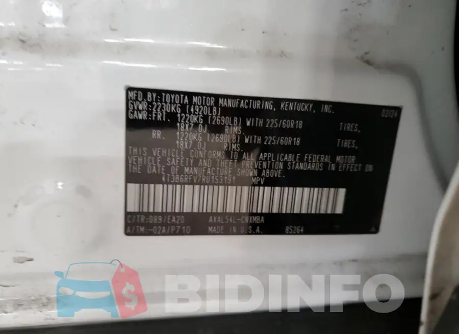 4T3B6RFV7RU153191 Photo# 14