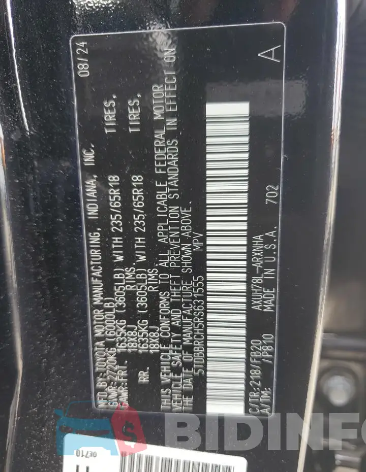 5TDBBRCH5RS631555 Photo# 14