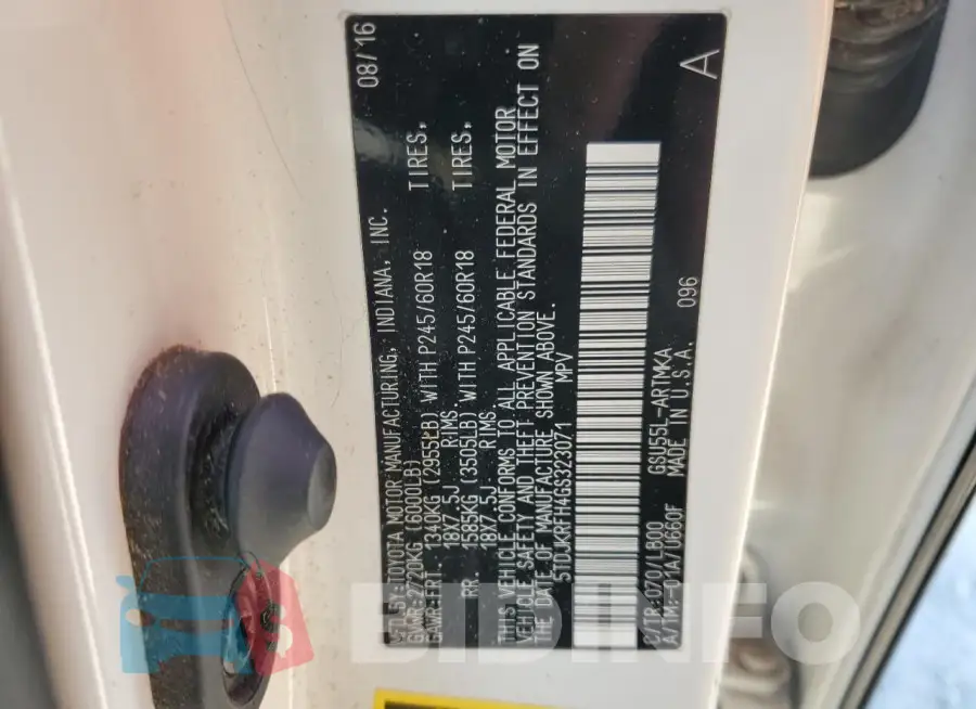 5TDJKRFH4GS323071 Photo# 13