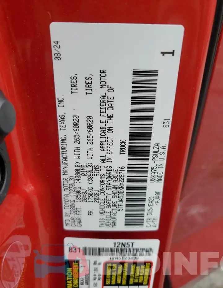 5TFJA5DBXRX228716 Photo# 12