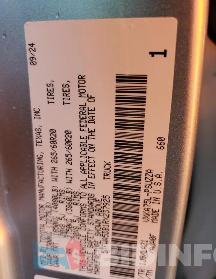 5TFWA5DB1RX237925 Photo# 13