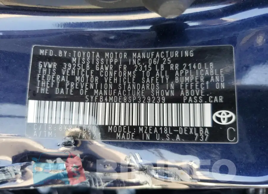 5YFB4MDE8SP329239 Photo# 13