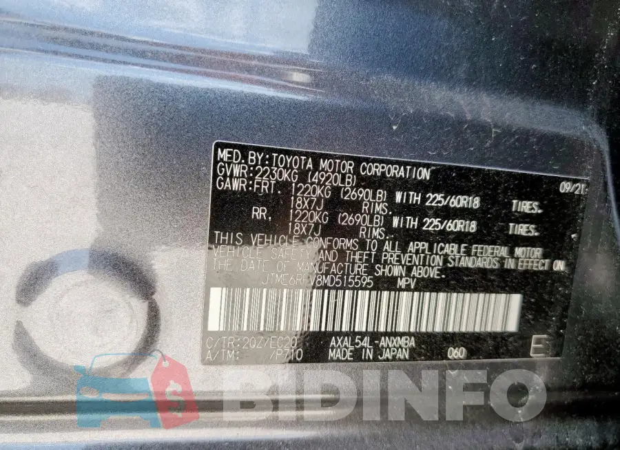 JTME6RFV8MD515595 Photo# 14