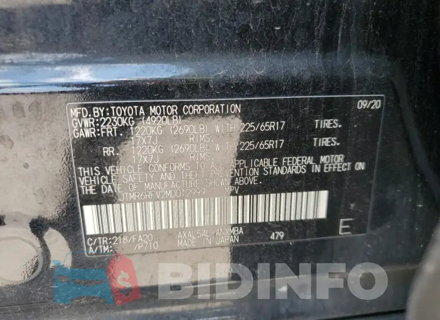 JTMR6RFV2MD012999 Photo# 13