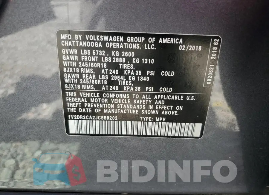 1V2DR2CA2JC559202 Photo# 13