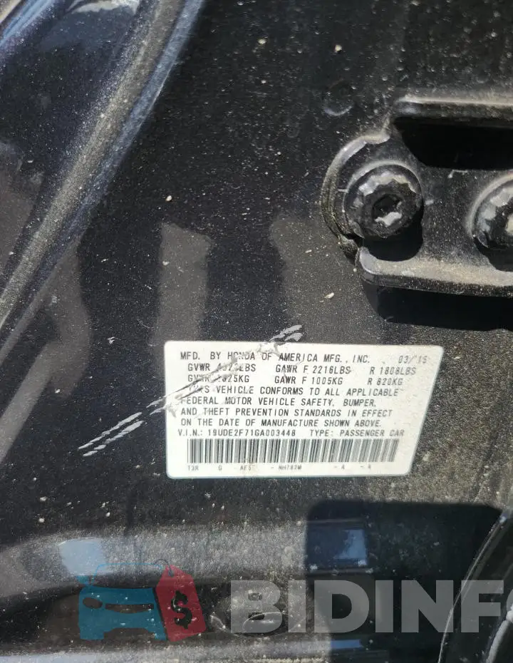 19UDE2F71GA003448 Photo# 12