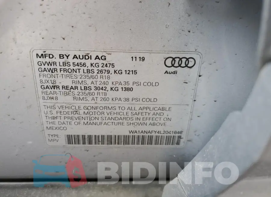 WA1ANAFY4L2041646 Photo# 13