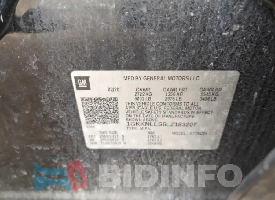 1GKKNLLS6LZ183207 Photo# 12