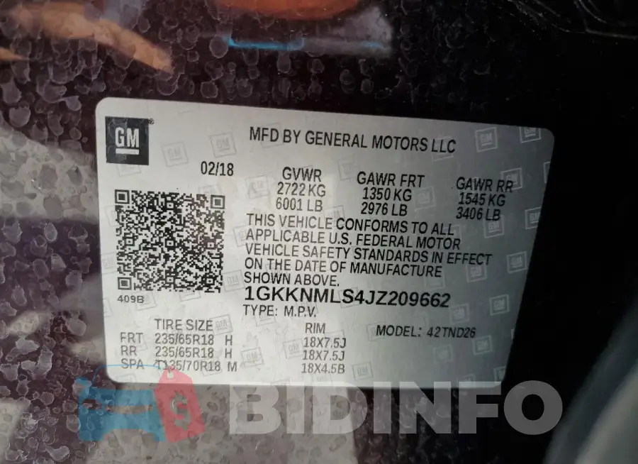 1GKKNMLS4JZ209662 Photo# 14