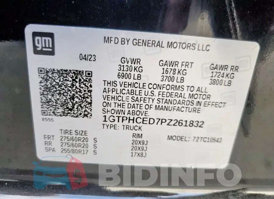 1GTPHCED7PZ261832 Photo# 13