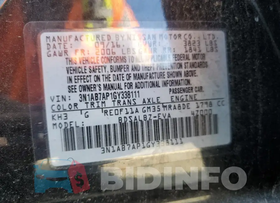 3N1AB7AP1GY338111 Photo# 12
