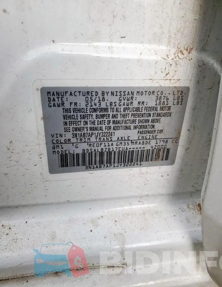 3N1AB7AP1JY322241 Photo# 13