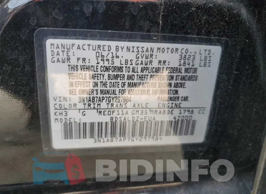 3N1AB7AP7GY297984 Photo# 12