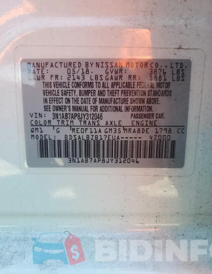3N1AB7AP8JY312046 Photo# 12