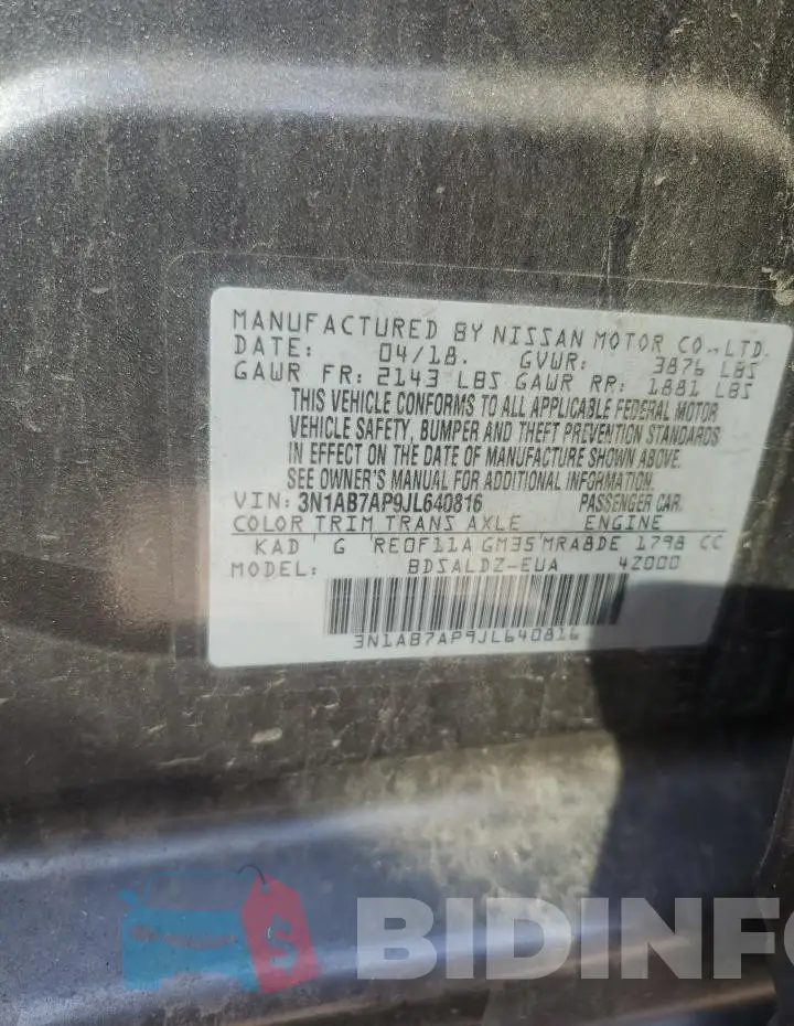 3N1AB7AP9JL640816 Photo# 12