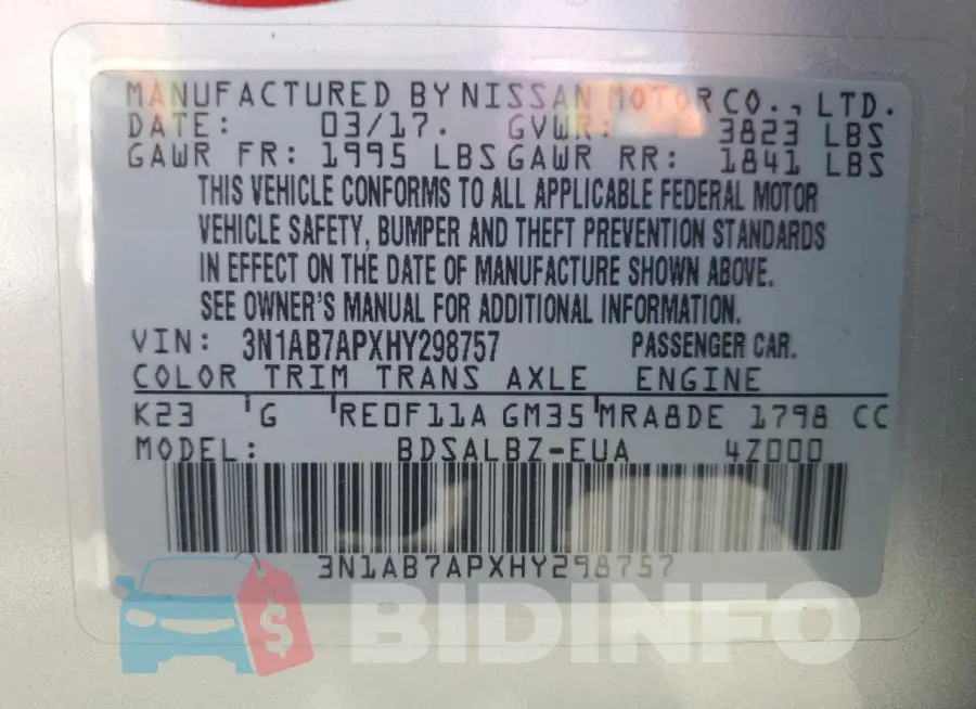 3N1AB7APXHY298757 Photo# 12