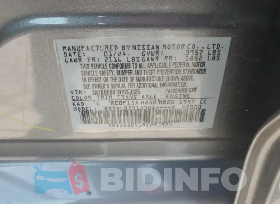 3N1AB8BV1RY290325 Photo# 12