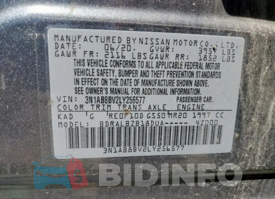3N1AB8BV2LY256577 Photo# 13