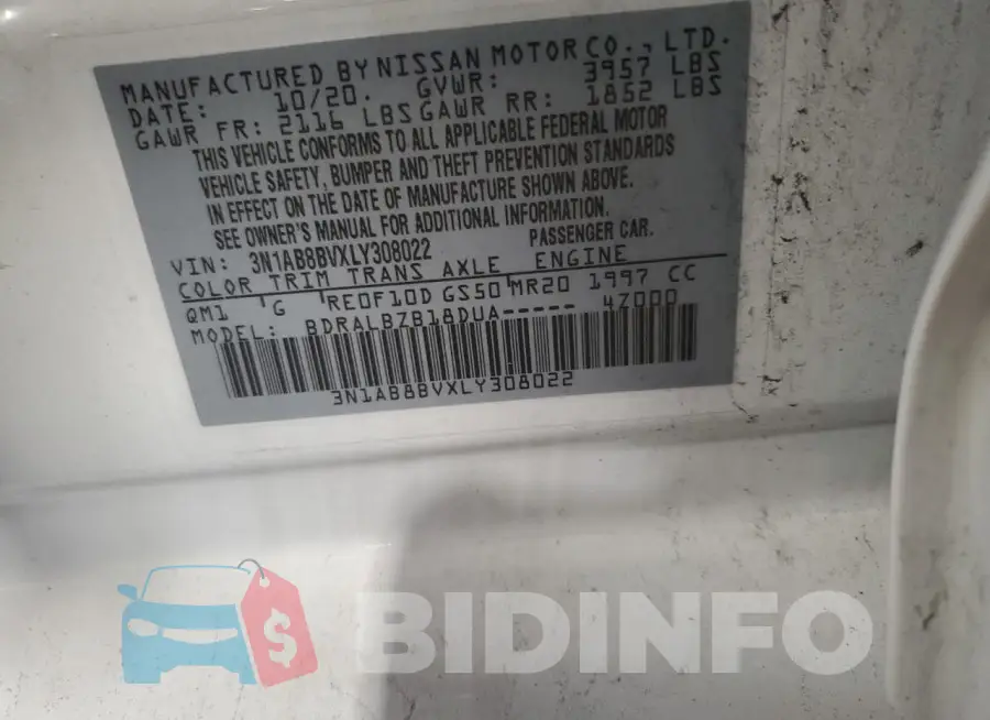 3N1AB8BVXLY308022 Photo# 12