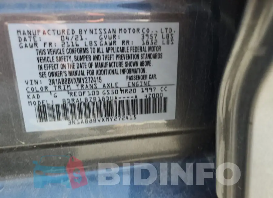 3N1AB8BVXMY272415 Photo# 14