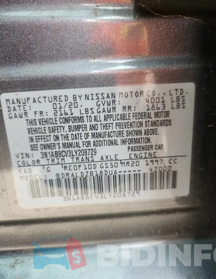 3N1AB8CV3LY208729 Photo# 12