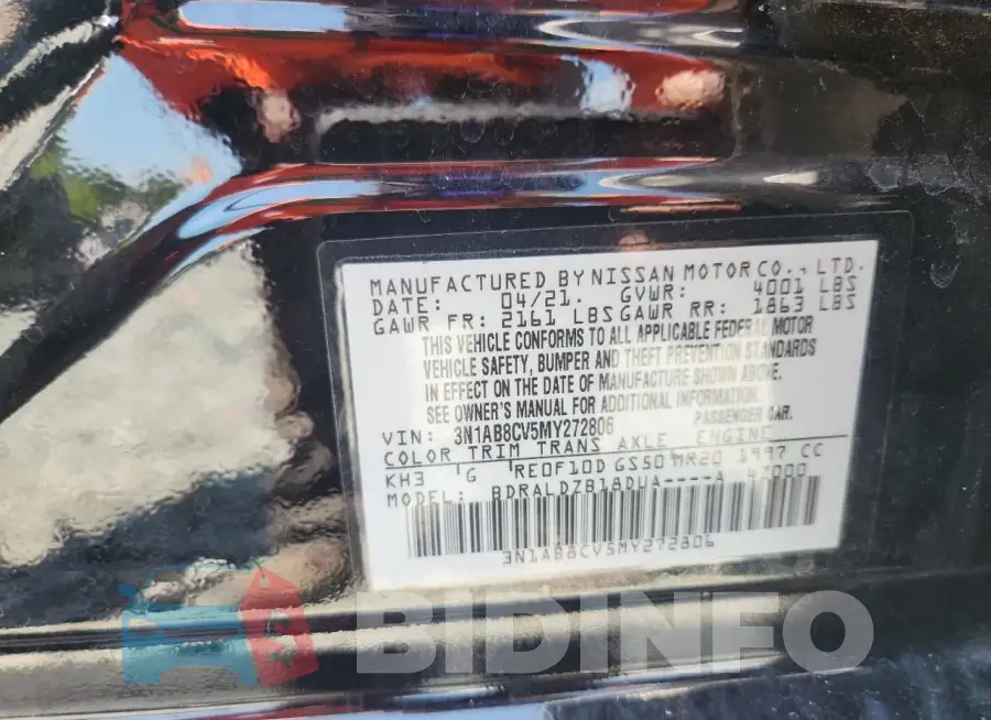 3N1AB8CV5MY272806 Photo# 12