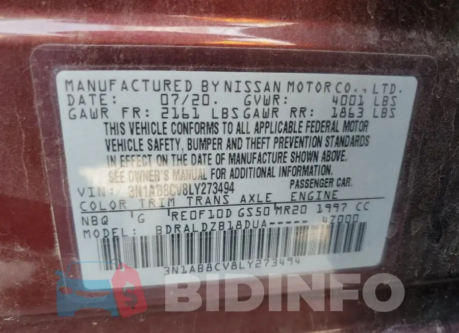 3N1AB8CV8LY273494 Photo# 12
