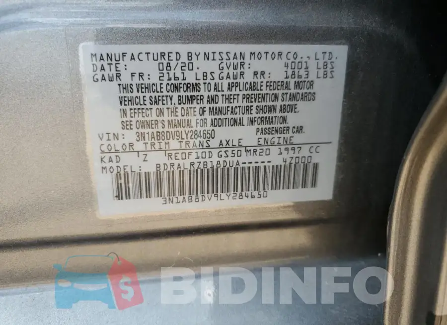 3N1AB8DV9LY284650 Photo# 13