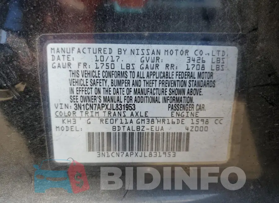 3N1CN7APXJL831953 Photo# 12