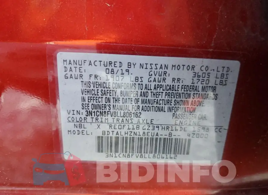 3N1CN8FV8LL806162 Photo# 12