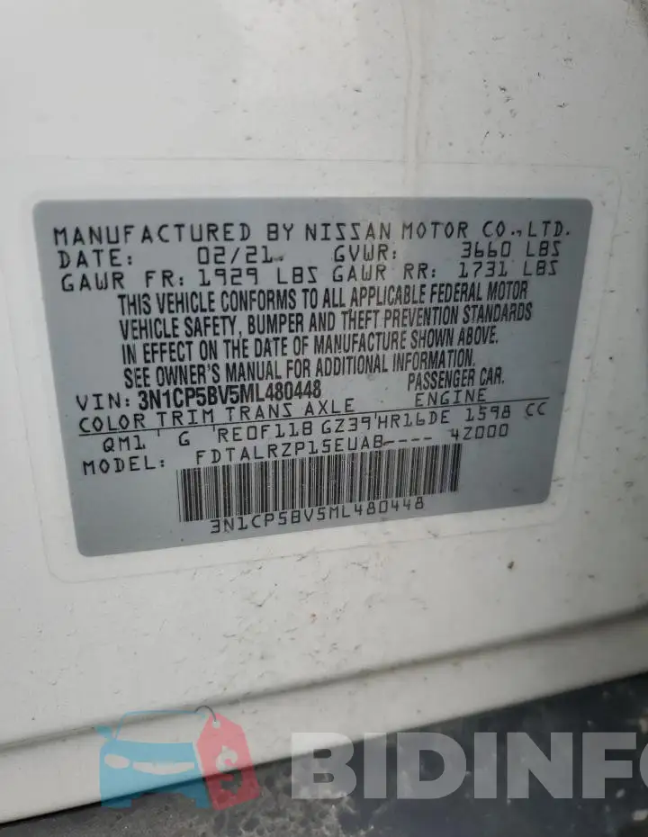 3N1CP5BV5ML480448 Photo# 13