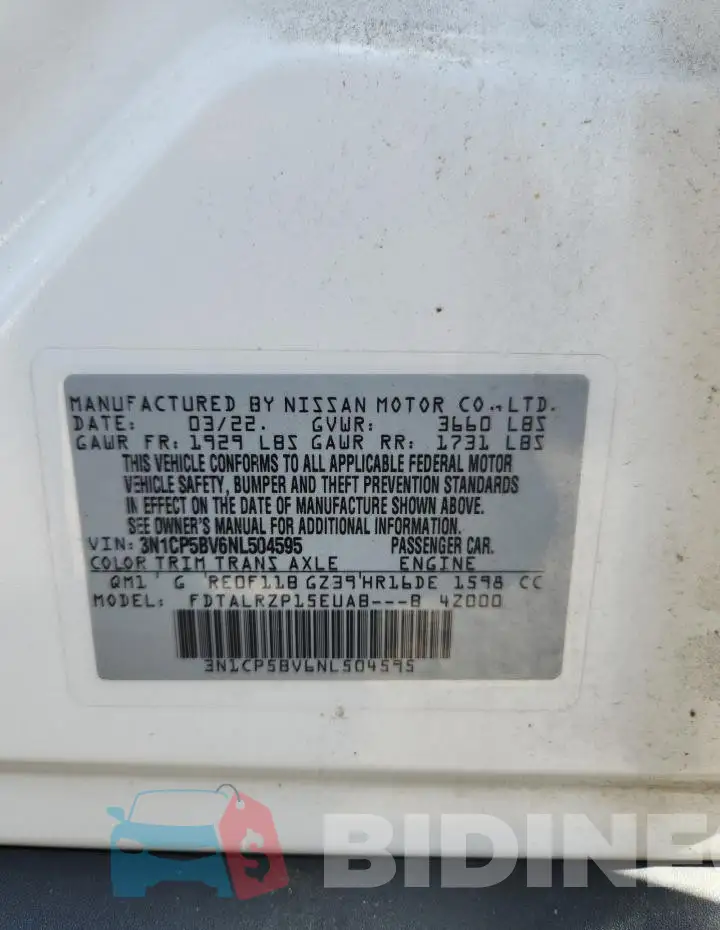 3N1CP5BV6NL504595 Photo# 12