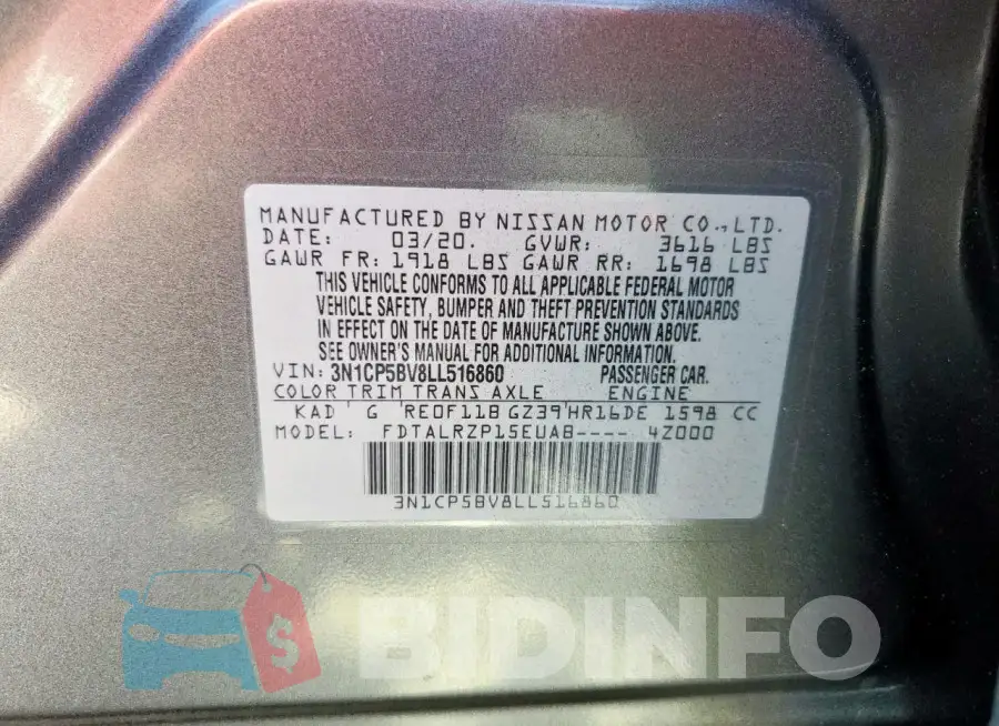 3N1CP5BV8LL516860 Photo# 14