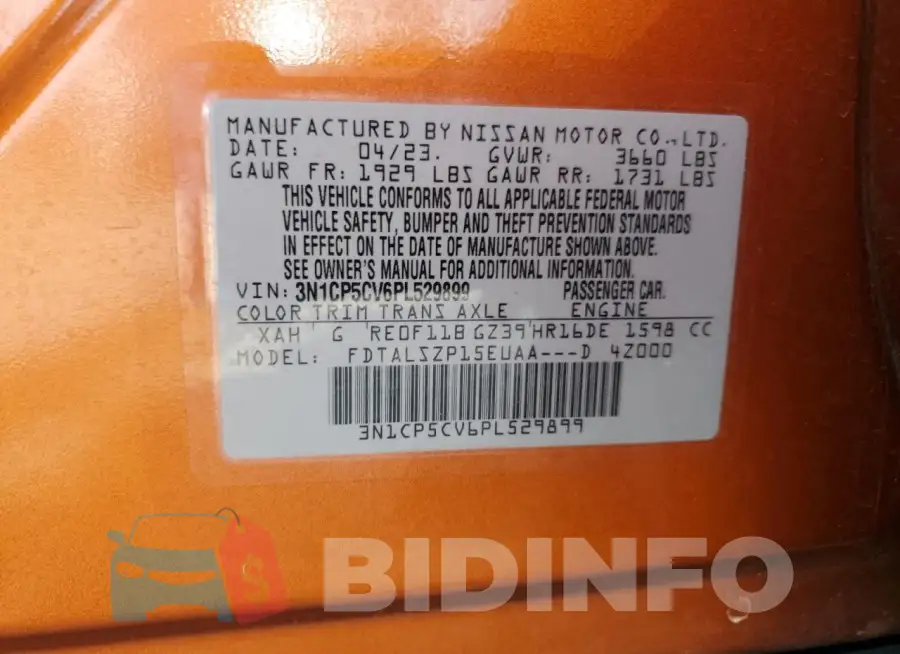 3N1CP5CV6PL529899 Photo# 14