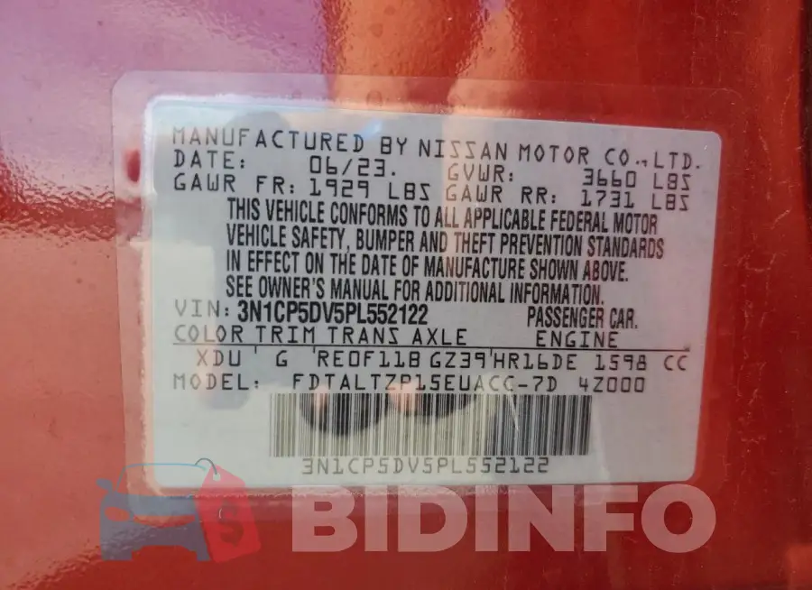 3N1CP5DV5PL552122 Photo# 13
