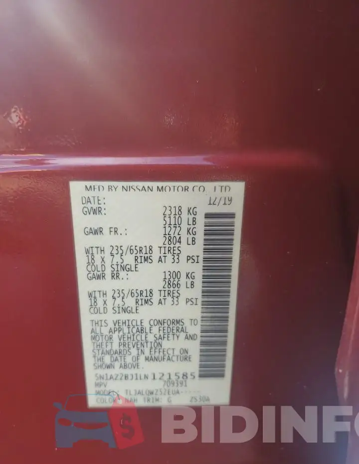 5N1AZ2BJ1LN121585 Photo# 13