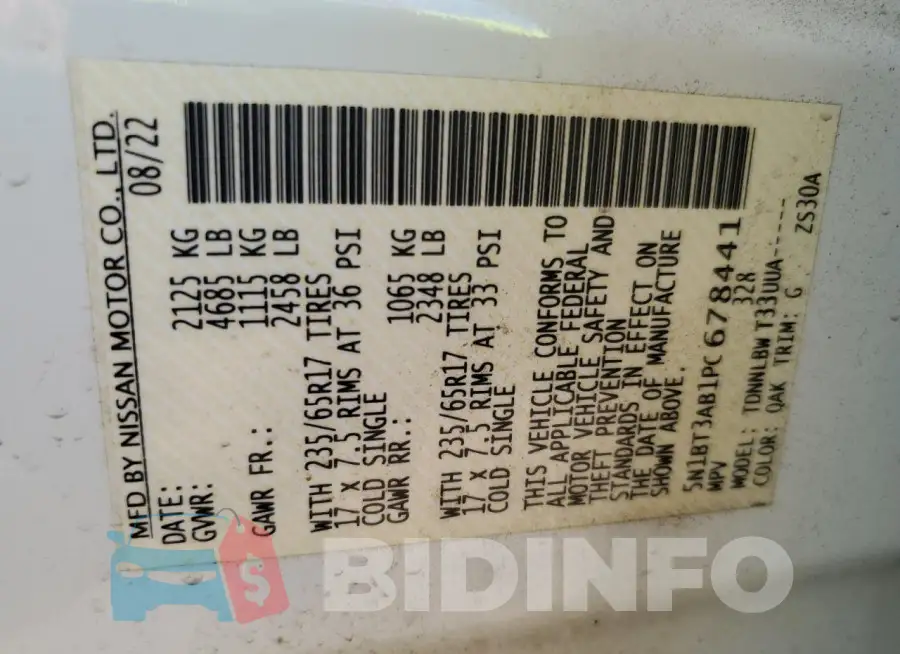 5N1BT3AB1PC678441 Photo# 14